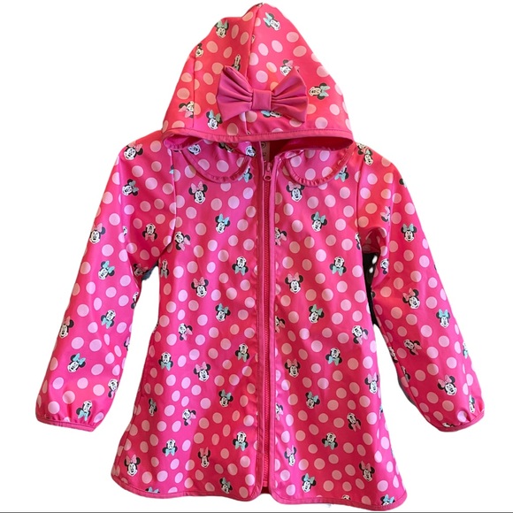 Babyhug Full Sleeves Hooded Raincoat Disney Minnie Print - Purple main image 0